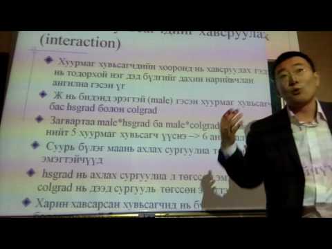 Лекц-13б. Чанарын мэдээлэл, хуурмаг хувьсагч, харилцан үйлчлэл