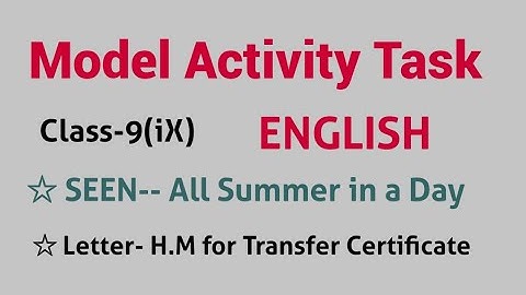 Model Activity Task / Class 9 IX / letter to Headmaster for transfer certificate 6