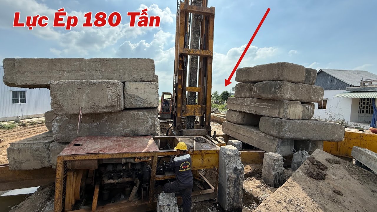 Máy Chế Ép Cọc Lực Ép 180 Tấn Quá Nhẹ Nhàng 