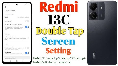 How To Redmi 13C Double Tap Screen On/Off Setting(Uzzol Technology)
