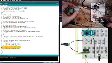 DC motor control with Arduino and H-Bridge