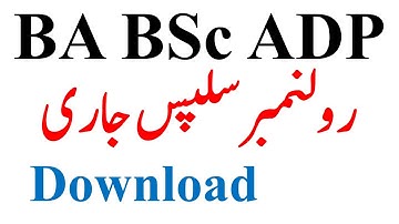 BA BSc ADP Part 1 & 2 Annual 202 Roll No Slips Download - Roll No Slip Upload Website