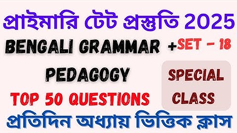 Primary Tet Bengali Top 50 Questions | Pedagogy | WB TET 2025 | বাংলা ক্লাস