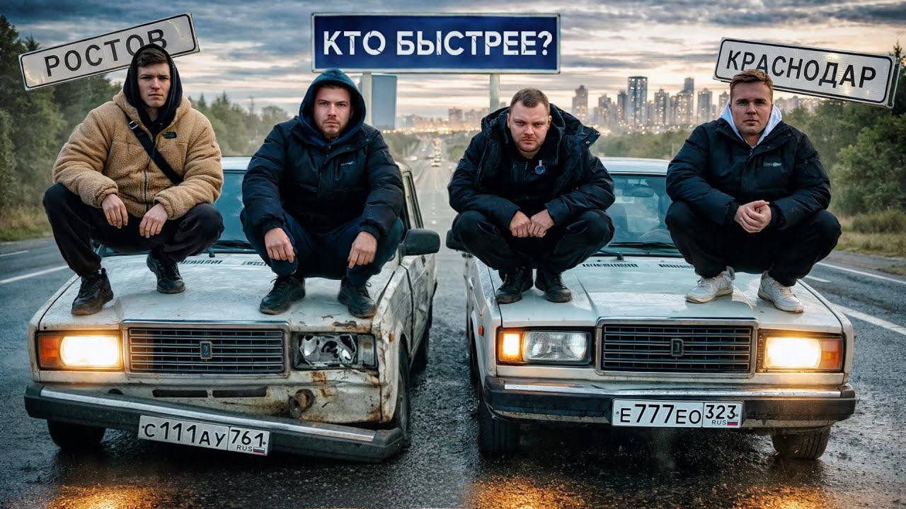 Кто быстрее на РОСТОВ с Юрой Волковым! Гонка из Краснодара на ВЁДРАХ.