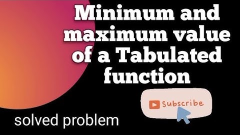 Maxima and Minima of a Tabulated function||engineering mathematics