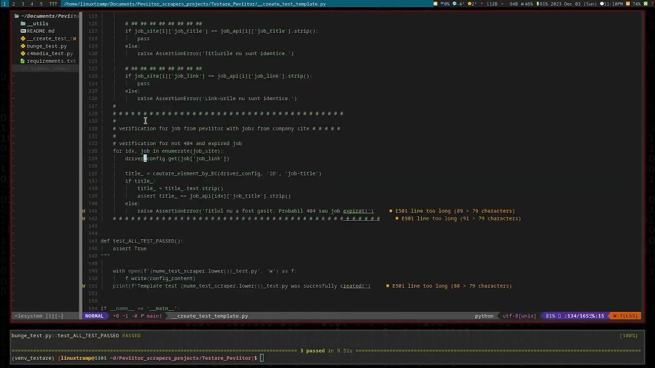 Build de testare automata cu python3 pytest selenium chrome