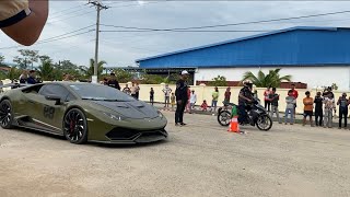 Drag race Yamaha excited VS Lamborghini / GTR [ Cambodia ]