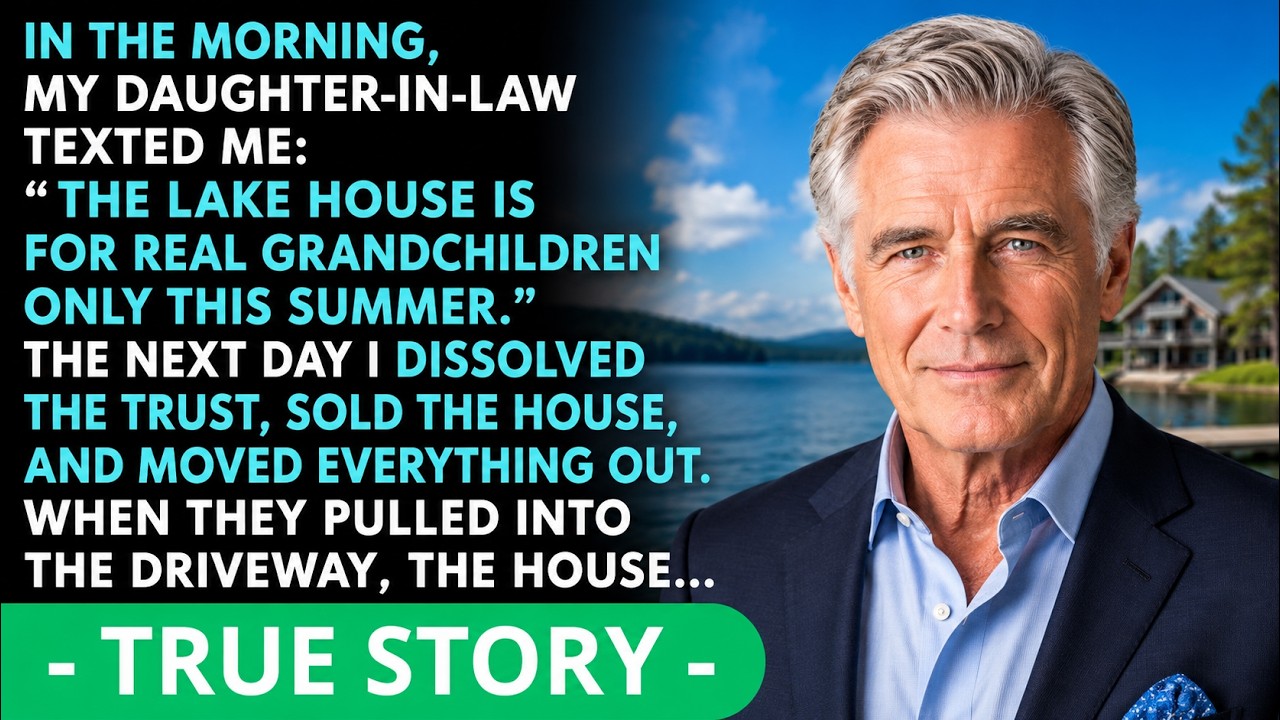 My daughter-in-law texted me at 6:40 in the morning. "Dad, we've decided the lake house this summer is for real grandchildren only. Hope you understand." I'm 67. That lake house was forty years of...