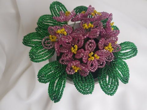 Boncuktan Çiçek Yapımı - Menekşeler - DIY French Beaded Flowers