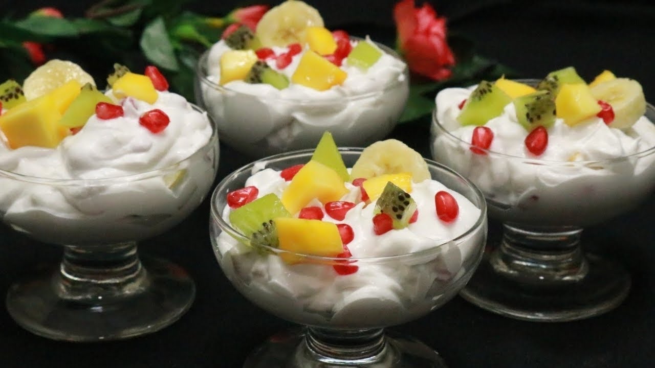 Healthy Fruit Cream स्वादिष्ट डेजर्ट फ्रूट क्रीम fruitcreamdessert