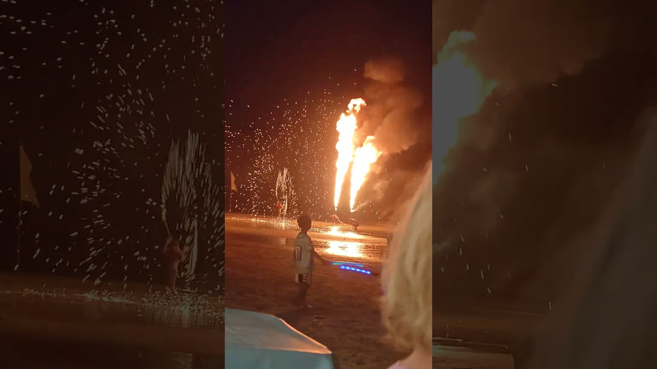 Fire show white sand beach Koh Chang