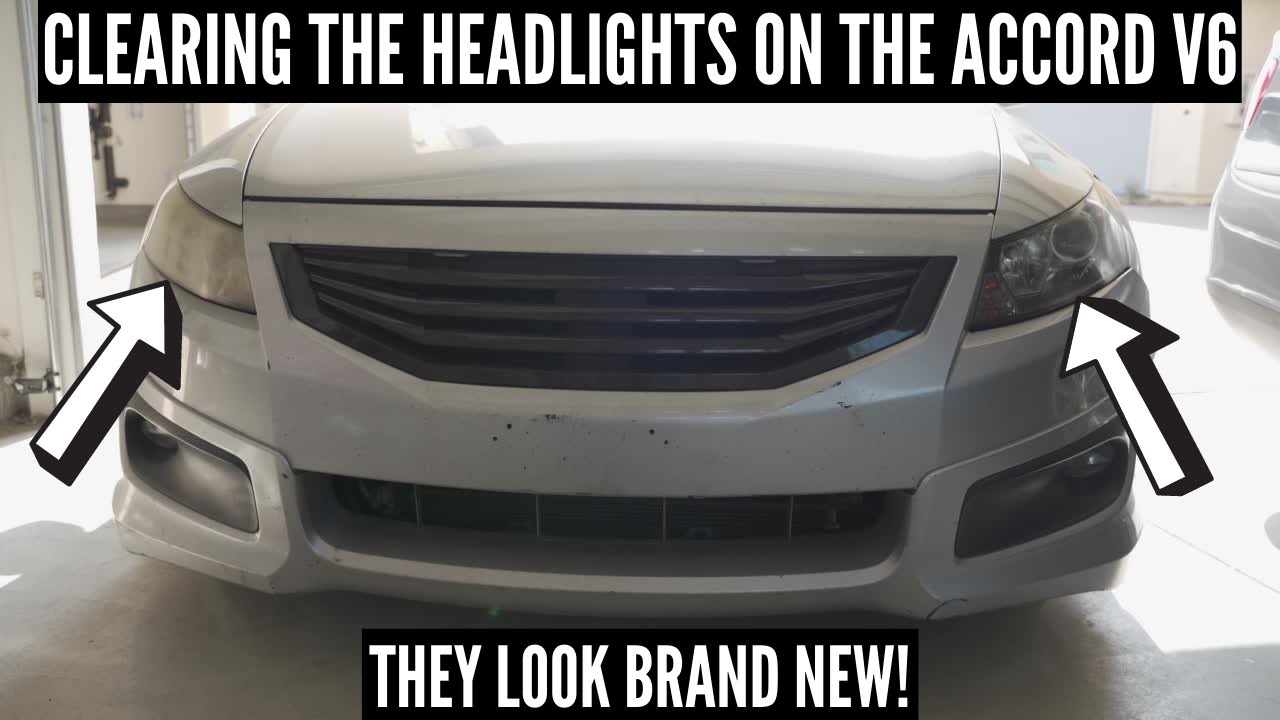 FINALLY CLEARING THE HEADLIGHTS ON MY ACCORD V6 COUPE! 2008 Honda Accord V6 Coupe YouTube