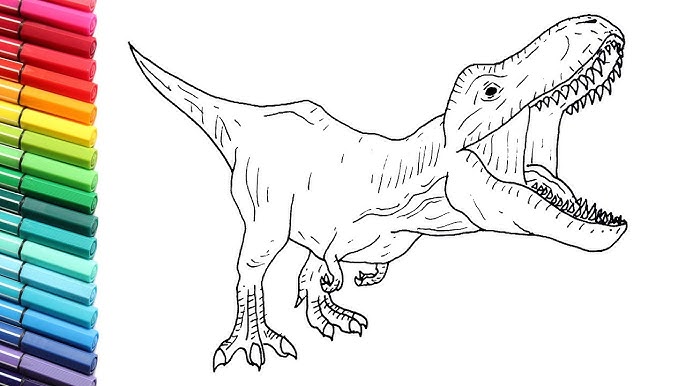 Como desenhar o Tiranossauro Rex - DESENHOS E CORES 
