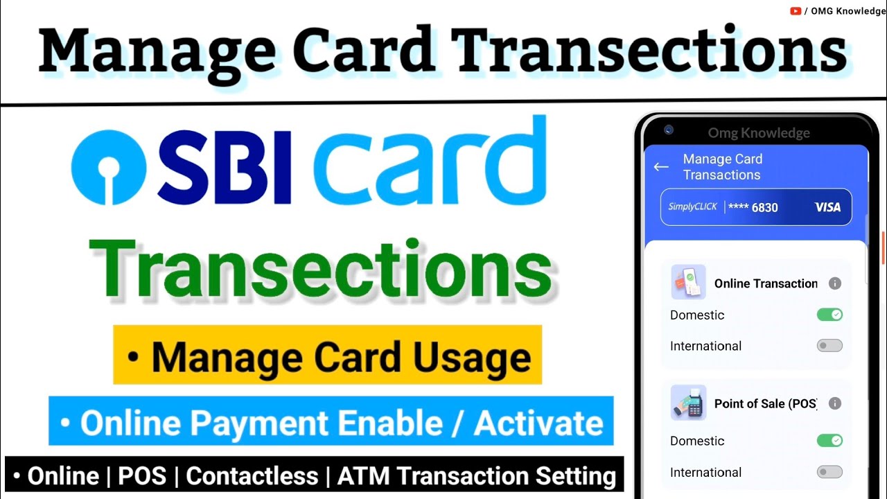 Sbi credit card Manage Card Usage | Manage Card Transections | by Sbi Card App - Omg Knowledge