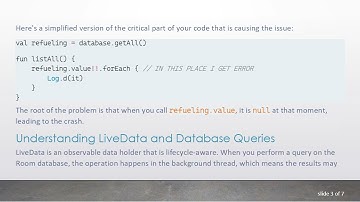 How to Avoid KotlinNullPointerException When Getting LiveData from Room Database in Android