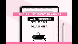 Digital ADHD student planner iPad, digital study planner Goodnotes