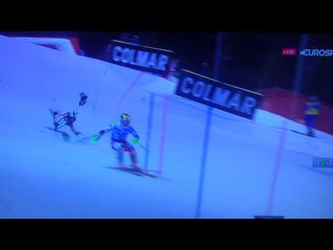 MARCEL HIRSCHER ALMOST HIT BY DRONE