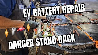 Mach E Battery Removal Repair Time Laps #EV #evbattery #electricvehicle