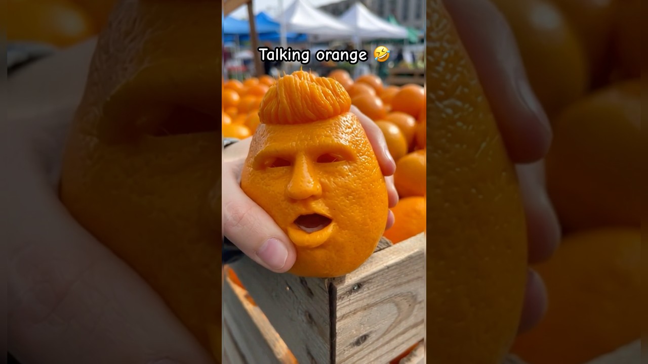 Talking Orange 😱🍊 Human Face Fruit | Funny Short 