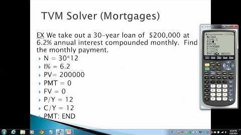 TVM Solver--Mortgages (TIU Math Dept)