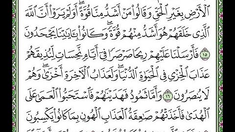 سورة فصلت مكررة الآيات من 15 إلى 18  Surah Fussilat repeated