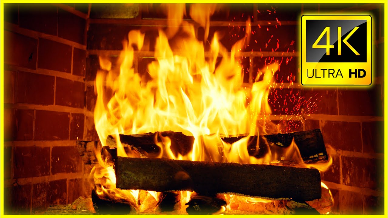 Crackling Fireplace Sounds for Relaxation | Burning Fireplace 4K UHD 10 ...