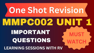 MMPC002 Unit 1 Important Questions| IGNOU MBA | Learning Session with RV | IGNOU MBA TEE Exams