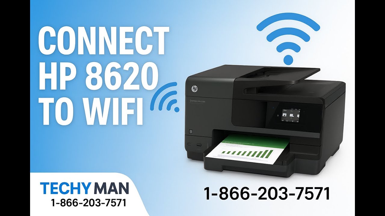 How to Connect HP OfficeJet Pro 8620 to WiFi - YouTube