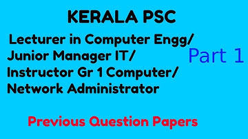 PSC Computer Science / IT Previous Question Papers