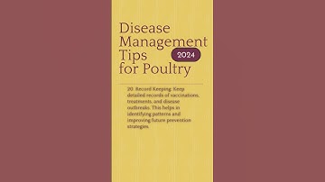Disease Management tips for beginner poultry farmers.