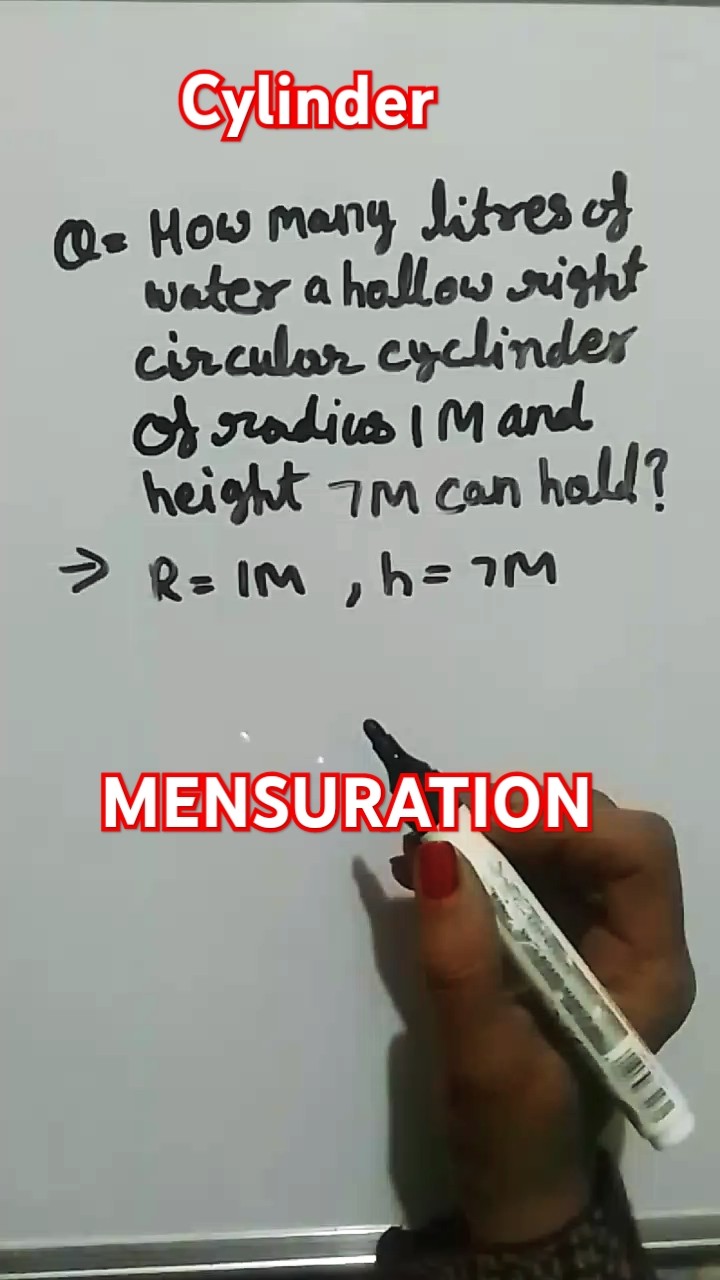How Many Litres Of Water A Hollow Right Circular Cylinder Of RADIUS 1m How Many Litres Of Water A Hollow Right Circular Cylinder Of RADIUS 1m