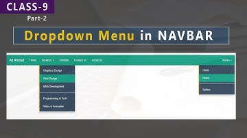 Bootstrap Tutorials for Beginner(Urdu/Hindi)-Class 9(2)-Dropdown Menu in Navbar in Bootstrap