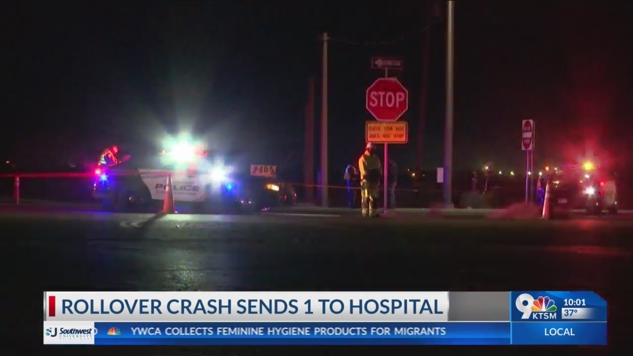 Rollover crash in Northeast El Paso sends 1 person to hospital - YouTube