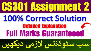 Cs301 Assignment 2 Solution 2024 || Cs301 Assignment 2 2024 || Cs301 assignment 2 spring 2024