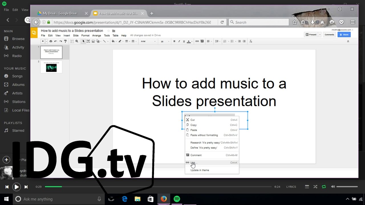 How To Add Music To A Google Slides Presentation Youtube