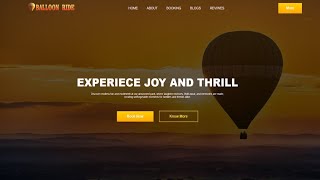 How to Create Balloon Ride Website Using HTML & CSS | Fast Code