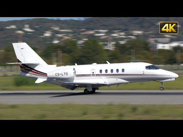 Cessna Citation Latitude (CS-LTD) landing at Cannes Airport, France