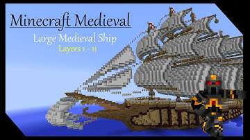 Minecraft Medieval Builds - Large Ship Tutorial - Part 1 of 7 - How to Build a Medieval Ship
