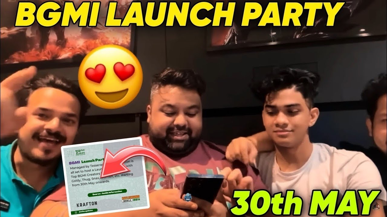 Bgmi launch party 😍 Ghatak ,goldy bhai, Thug bhai 😲😱