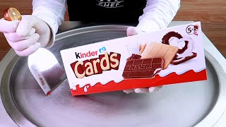 Kinder Cards ice cream rolls street food - ايسكريم رول على الصاج كندر كاردز