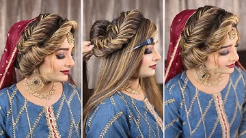 Juda hairstyle front and back | unique front hairstyle for girls | messy bridal hairstyle full video