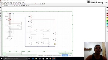 Chave de partida direta com reversão e parada no (CAD SIMU).