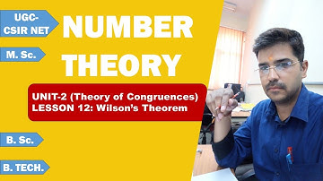 Number Theory Unit-2 Lesson-12: Wilson
