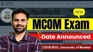 MCom Exam Date 2025 Announced | CDOE Mumbai University Updates