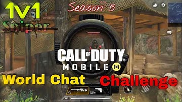 I send a 1v1 Sniper challenge to World Chat | only Sniper with Random Player | CoD Mobile || #1