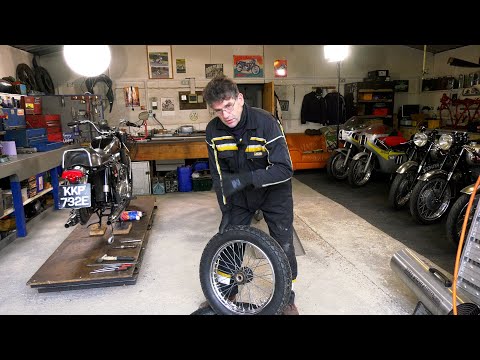 Changing A Tyre On A Classic Motorcycle