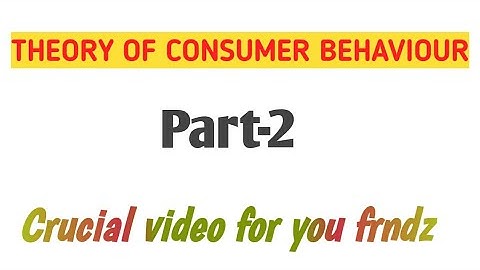 Theory of consumer behavior part-2