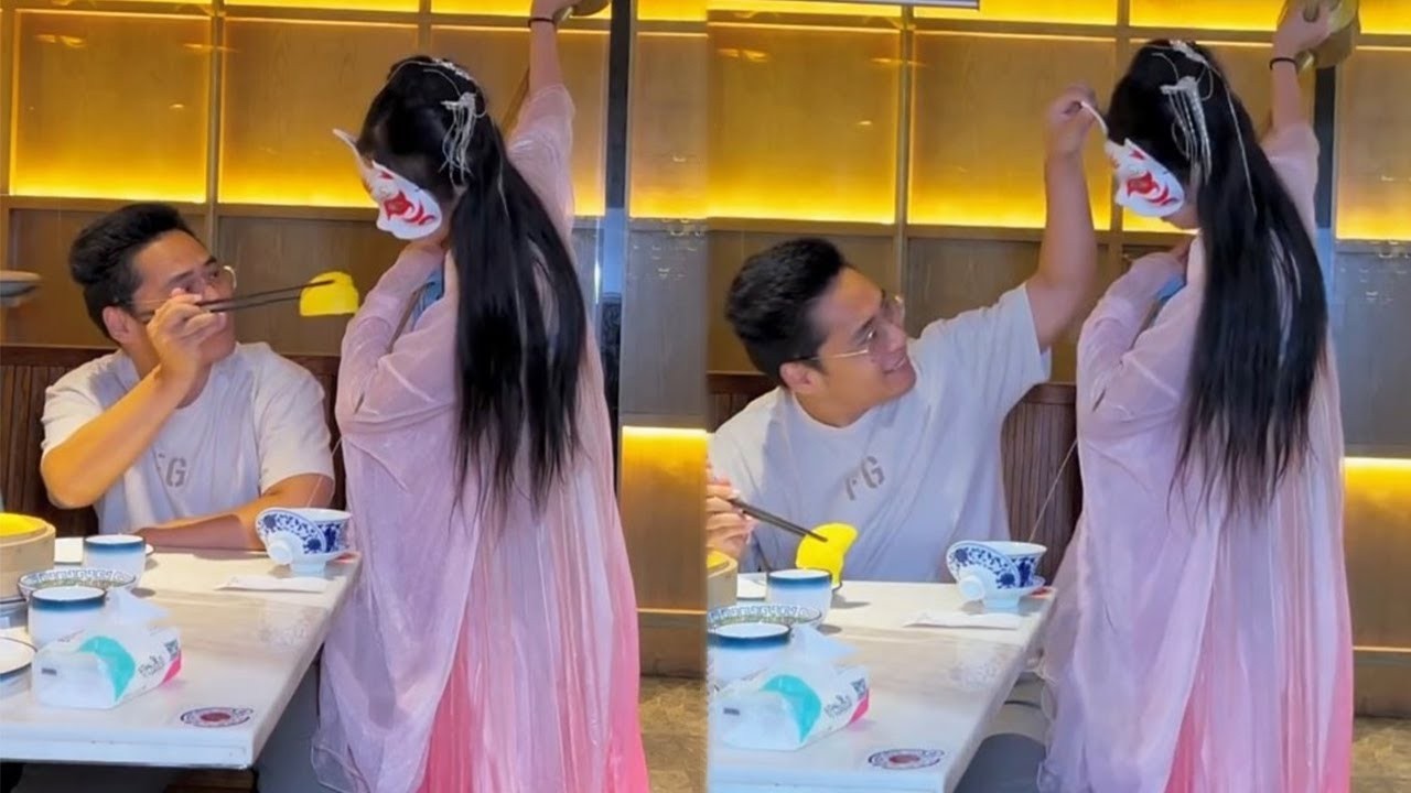 I Opened A Beer For A Handsome Guy, But He Took Off My Mask #funny #hanfu #cosplay