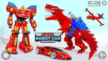 Dino Transform Robot Car Game: Red Robot Dragon Wars of Robot | Android iOS Gameplay