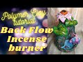 How to make a polymer clay back flow incense burner with cute moth